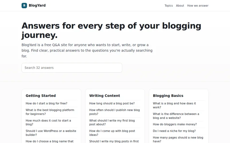 Home page of BlogYard