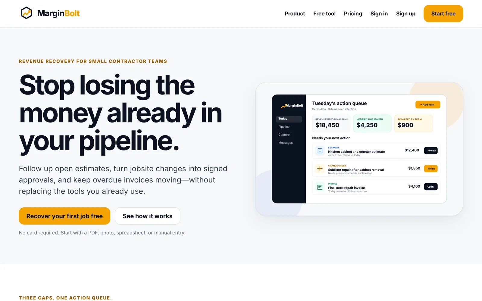 Home page of MarginBolt