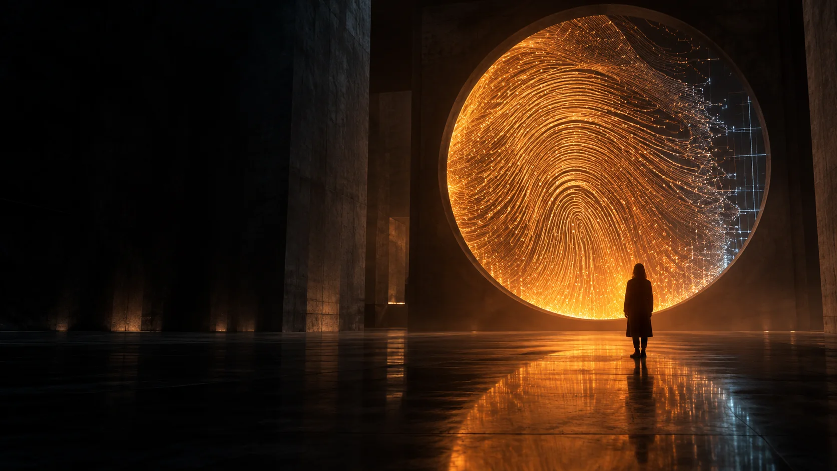 Glowing fingerprint gallery artwork from We Are Still Real