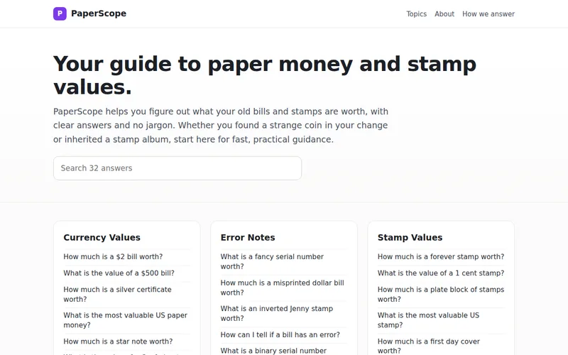 Home page of PaperScope