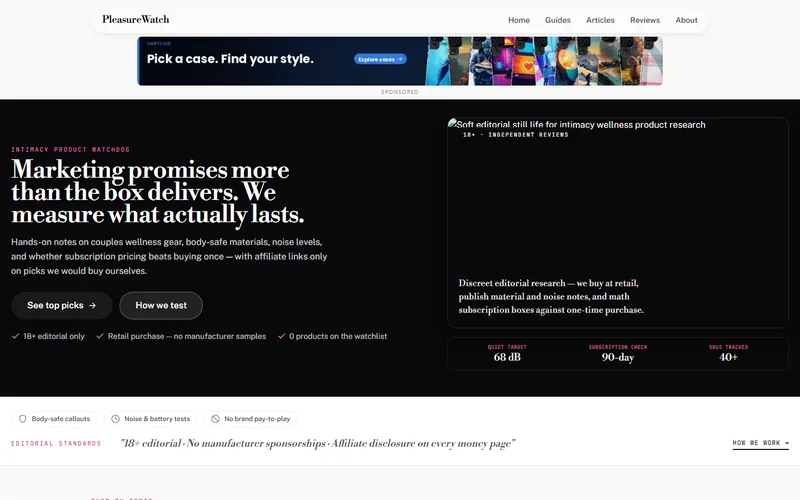Home page of PleasureWatch