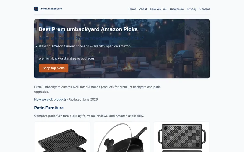 Home page of Premium Backyard