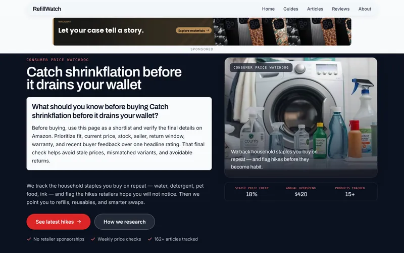 Home page of RefillWatch