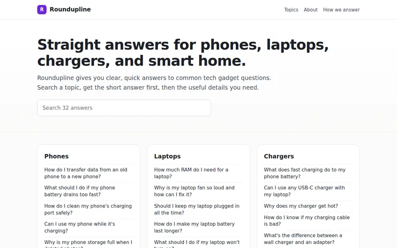 Home page of Roundupline